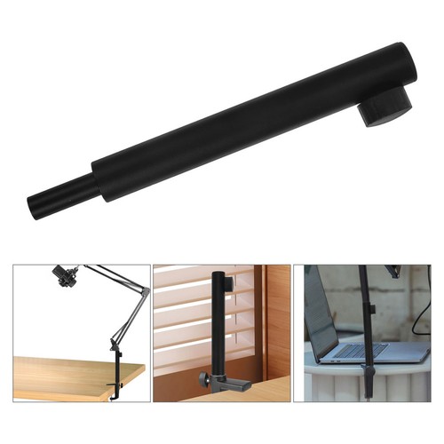 Black aluminum mic desk stand - black,